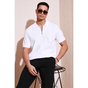 Pamuklu Regular Fit Fermuarlı Polo Yaka T Shirt Erkek Polo T Shirt 5902434