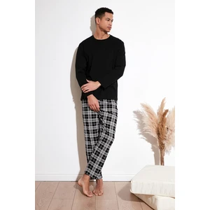 Ekoseli Pamuklu Regular Fit Uzun Kollu Pijama Takımı Erkek Pijama Takımı 6572005