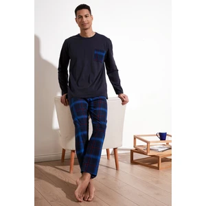 Ekoseli Cepli Beli Lastikli % 100 Pamuk Regular Fit Pijama Takımı Erkek Pijama Takımı 6572001