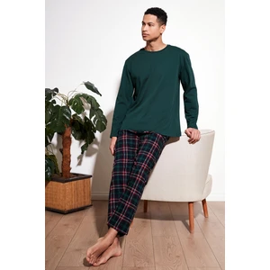 Ekoseli Pamuklu Regular Fit Uzun Kollu Pijama Takımı Erkek Pijama Takımı 6572005