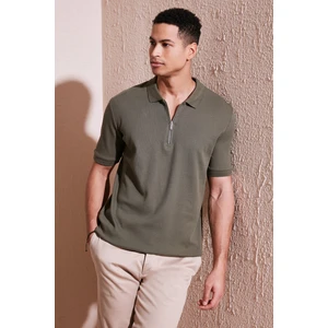 Pamuklu Regular Fit Fermuarlı Polo Yaka T Shirt Erkek Polo T Shirt 5902738