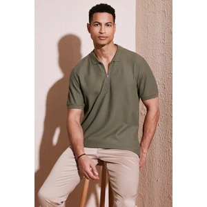 Pamuklu Regular Fit Fermuarlı Polo Yaka T Shirt Erkek Polo T Shirt 5902434