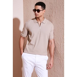 Pamuklu Regular Fit Fermuarlı Polo Yaka T Shirt Erkek Polo T Shirt 5902738