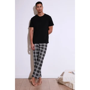 Ekoseli Pamuklu Regular Fit Kısa Kollu Pijama Takımı Erkek Pijama Takımı 6572006