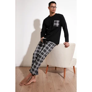 Ekoseli Cepli Beli Lastikli % 100 Pamuk Regular Fit Pijama Takımı Erkek Pijama Takımı 6572001