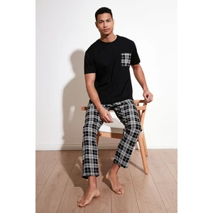 Ekoseli Pamuklu Regular Fit Kısa Kollu Pijama Takımı Erkek Pijama Takımı 6572002