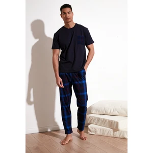 Ekoseli Pamuklu Regular Fit Kısa Kollu Pijama Takımı Erkek Pijama Takımı 6572002