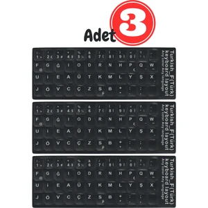 MF01 Türkçe F Klavye Sticker/Kaliteli PVC-3 Adet/Türkçe F Klavye Etiketi