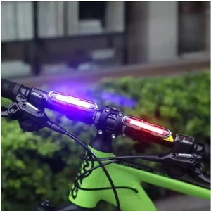 Bike And Art Mavi-Kırmızı Çakarlı USB Şarjlı 100 Lümen Bisiklet Stop Lambası