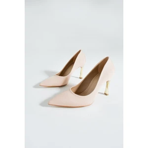 Güllü Shoes Kadın Topuklu Ayakkabı - Yüksek Topuklu Stiletto Rahat Şık ve Ince Iş Ayakkabısı Mavi Kot 9 cm