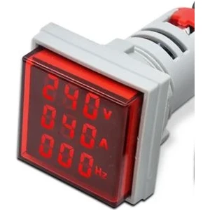 Powermaster Voltampermetre Ölçüm Aleti 50-500V 0-100A Ac Kare Kırmızı AD22-22VAS