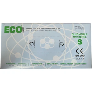Mavi Pudrasız  Nitril Çok Amaçlı Muayene Temizlik Eldiveni  100 Lü Eco