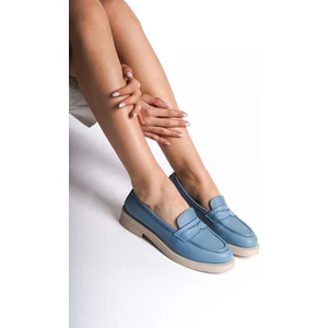 Mubiano Collection Mubiano Hakiki Deri Collection Kadın Babet Mavi -MCSDD024-M