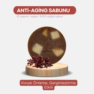 Anti-Aging Hibiskuslu Doğal Vegan Sabun - Besleyici, Kırışık Önleme ve Gerginleştirme Etkili - 100 gr