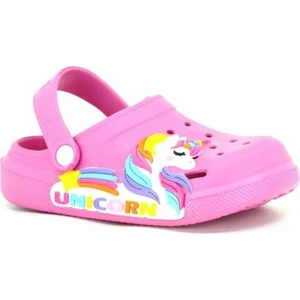 Kız Çocuk Unicorn Figürlü Kaydırmaz Rahat Tabanlı Havuz-Plaj-Tatil-Bahçe Cross Terlik Sandalet