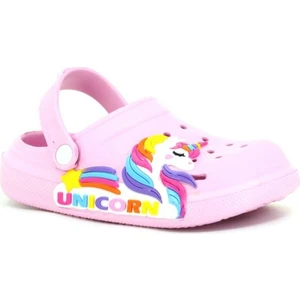 Kız Çocuk Unicorn Figürlü Kaydırmaz Rahat Tabanlı Havuz-Plaj-Tatil-Bahçe Cross Terlik Sandalet