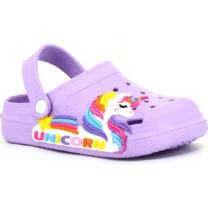 Kız Çocuk Unicorn Figürlü Kaydırmaz Rahat Tabanlı Havuz-Plaj-Tatil-Bahçe Cross Terlik Sandalet