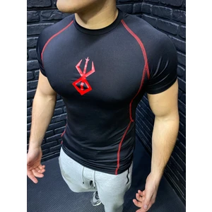 Erkek Spor Tişört Fit Berserk Baskılı Siyah