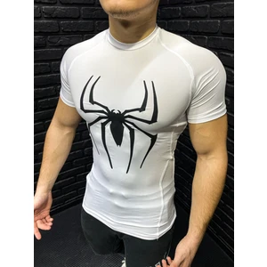 Kısa Kollu Compression T-Shirt Fit Spor Tam Beden Erkek Tişört Beyaz Spiderman
