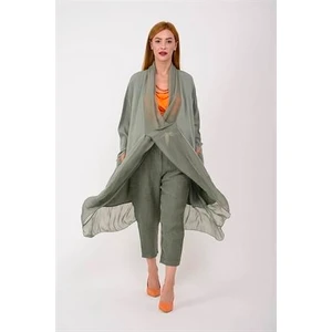Italyan Ipek Detaylı Oversize Kaftan & Bluz