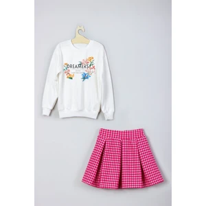 Ada Bebek Çocuk Yeni Sezon Baskılı Etek Sweat Takım