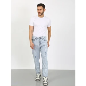 Viking'S Line Boyfriend Lazerli Şimşek Desenli Buz Denim Jean