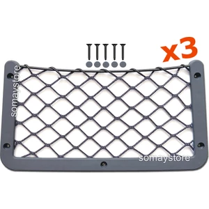 Tekne Karavan Eşya Taşıyıcı Cepli Eşya Filesi 32X17CM 3 Adet Gri