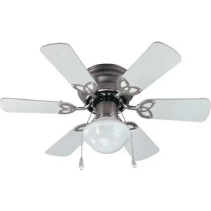 Vanti KCF278 60W 30 Inç Ahşap Beyaz 6 Kanatlı Lambalı Avizeli Ipli Tavan Vantilatörü