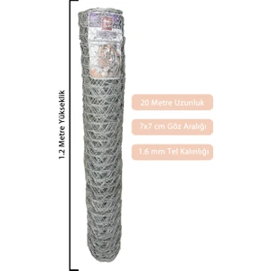 Hataş Teknik Hırdavat Bahçe Çit Teli 120 cm Yükseklik 20 Metre Uzunluk 1,6 mm Kalınlık