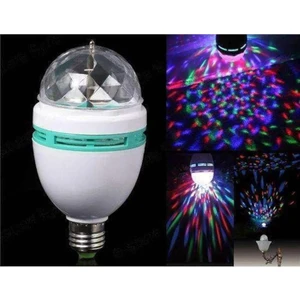 Renkli LED Döner Başlıklı Disko Topu Ampul Gece Lambası 3 Watt E27 Duylu Renkli Disco Ampul