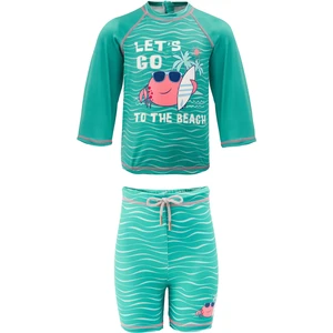 Remsa Mayo Şort Tişört Takım Kısa Kollu Yengeç Çocuk Bebek Mayo 5387 Larry Mavi