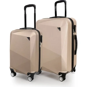 Polo&sky Elmas Model Gold Renk 2'li Valiz Seti (Kabin+Orta)