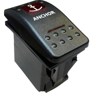 Çapa Irgatı Sembollu Işıksız Araç On Off Aç Kapa Yaylı Anahtar Düğme Oto İçin 12-24 Volt Switch 4 Pinli