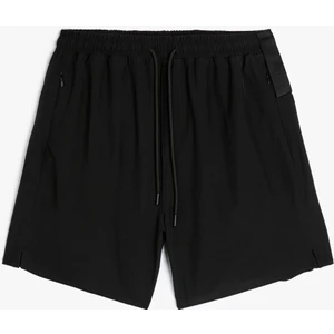 Spor Şort Beli Bağcıklı Fermuar Cep Detaylı