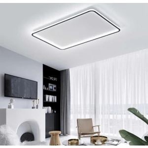 Zr Aydınlatma Antrasit 60X40CM Dikdörtgen 4000k Işık Rengi, kumandalı LED Tavan Lambası, avize, modern Aydınlatma, Dekoratif Işık
