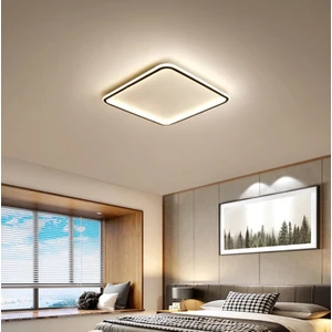 Zr Aydınlatma Siyah 80X80CM Kare 3 Işık Rengi, kumandalı LED Tavan Lambası, avize, modern Aydınlatma, Dekoratif Işık