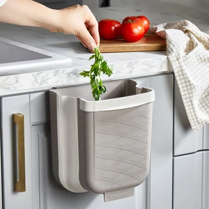 Elite Home Dolap Kapağına Asılabilen Katlanır Çöp  Kovası Pratik Katlanabilen Plastik Çöp  6lt