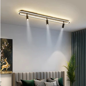 Zr Aydınlatma Antrasit Spotlu Oval 100X16CM 4000k Işık Rengi, Kuamndalı LED Tavan Lambası,oval Avize,modern Aydınlatma,dekoratif Işık