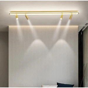 Zr Aydınlatma Gold Spotlu Oval 120X16CM 3 Işık Rengi, Kuamndalı LED Tavan Lambası,oval Avize,modern Aydınlatma,dekoratif Işık