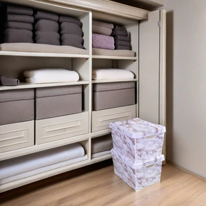 Style Box Marble Plastik Dekoratif Saklama Kutu Seti - 2x 20 Litre