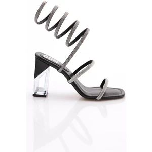 Dgn 2024 Kadın Ipli Bileği Saran Topuklu Abiye Ayakkabı