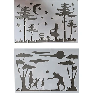 Vox Art Stencil Dekoratif Boyama Şablonu 2'li Kids-Star A4