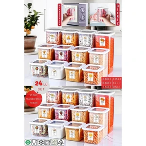 Ny Home Etiketli 24'li Set Kare Erzak Saklama Kabı Beyaz