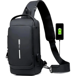 Newish Polo Uziko Çapraz Sırt Çantası-Body Bag USB ve Kulaklık Çıkışlı