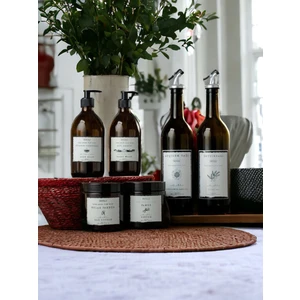 Holly Home 3lü Set 6 Parça Cam 2li 750ML Yağdanlık Cam Amber 300ML 2li Sıvı Sabunluk 2li Amber Pamukluk Yağlık