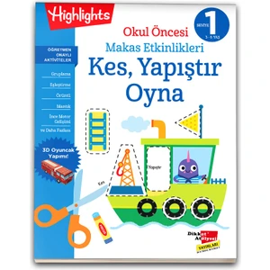Okul Öncesi Makas Etkinlikleri Kes, Yapıştır, Oyna 1. Seviye