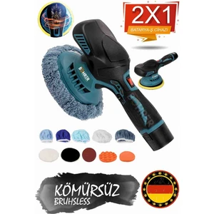 Alman V258 5AH Devirli Kömürsüz Akülü Araç,parke,mermer,ahşap Polisaj Cila Pasta Parlatma Makinesi