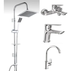Tandem Banyo+Lavabo+Mutfak Bataryası Tema 53260 Tepe Duş Seti