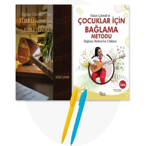 Hakan Çakmak 2 Kitap Set-Bağlama Düzenine Göre Türkü Notaları+Çocuklar Için Bağlama Metodu
