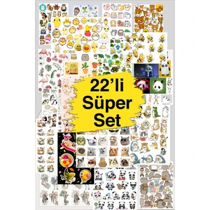 Tam 22 Sayfa Hayvan Stıcker Set Muhteşem Set